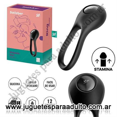 Vibradores, Vibradores Usb recargables, Majestic Duo Anillo para el pene de silicona innovador y flexible