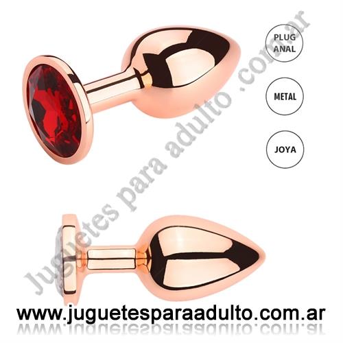 ANALES, Joyas Anales, Coma Rojo S: Joya anal Small color Gold Rosado con gema rojo Anales, Joyas Anales, Coma Rojo S: Joya anal Small color Gold Rosado con gema rojo