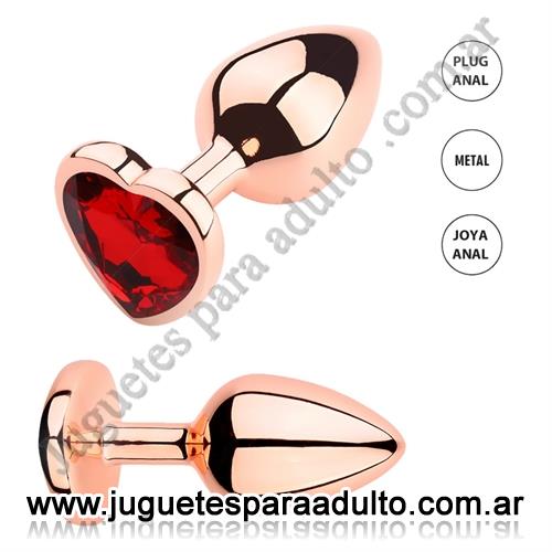 ANALES, Joyas Anales, Cassiopeia Roja S: Joya anal Small color Gold Rosado con gema roja en forma de corazon Anales, Joyas Anales, Cassiopeia Roja S: Joya anal Small color Gold Rosado con gema roja en forma de corazon
