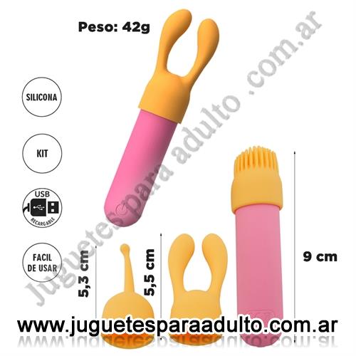 MARCAS IMPORTADAS, Sexy & Funny, Bala vibradora con cabezales intercambiables Marcas Importadas, Sexy & Funny, Bala vibradora con cabezales intercambiables