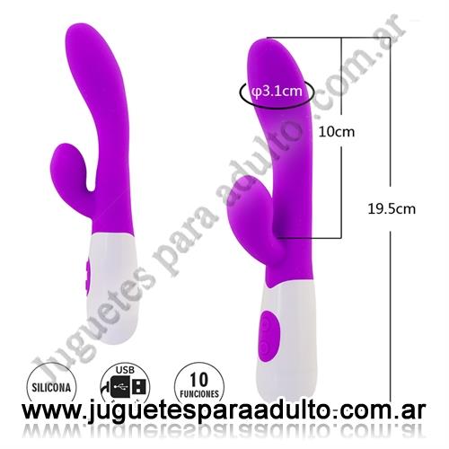 MARCAS IMPORTADAS, Sexy & Funny, Leo : Vibrador de punto G con estimulador de clitoris con 10 funciones de vibracion Marcas Importadas, Sexy & Funny, Leo : Vibrador de punto G con estimulador de clitoris con 10 funciones de vibracion