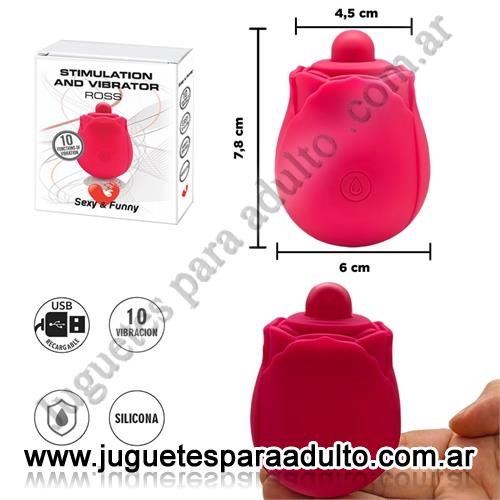 MARCAS IMPORTADAS, Sexy & Funny, Estimulador con forma de rosa para el clitoris Marcas Importadas, Sexy & Funny, Estimulador con forma de rosa para el clitoris