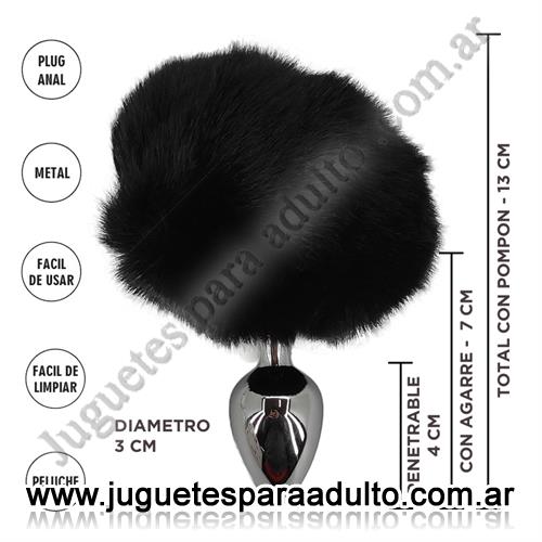 ANALES, Plugs con cola, Fornax Negra S : Plug Anal Metalico con Cola Conejo Anales, Plugs con cola, Fornax Negra S : Plug Anal Metalico con Cola Conejo