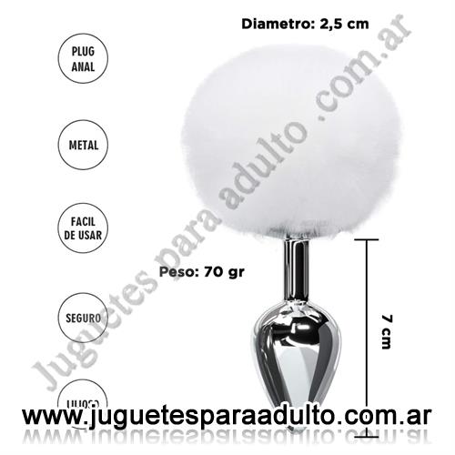 ANALES, Plugs con cola, Fornax Blanca S : Plug Anal Metalico con Cola Conejo Anales, Plugs con cola, Fornax Blanca S : Plug Anal Metalico con Cola Conejo
