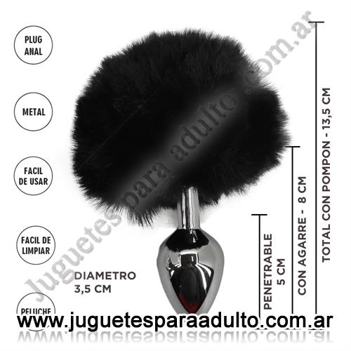 ANALES, Plugs con cola, Fornax Negra M : Plug Anal Metalico con Cola Conejo Anales, Plugs con cola, Fornax Negra M : Plug Anal Metalico con Cola Conejo