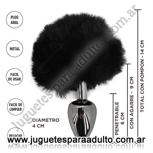 ANALES, Plugs con cola, Fornax Negra L : Plug Anal Metalico con Cola Conejo Anales, Plugs con cola, Fornax Negra L : Plug Anal Metalico con Cola Conejo