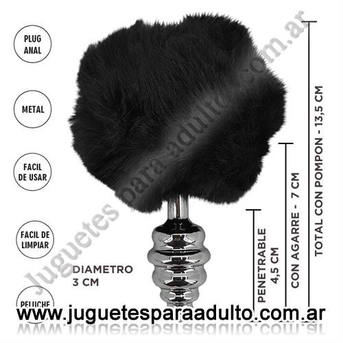 ANALES, Plugs con cola, Cepheus Negra S : Plug Anal Metalico con Cola Conejo Anales, Plugs con cola, Cepheus Negra S : Plug Anal Metalico con Cola Conejo
