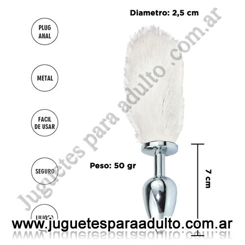 ANALES, Plugs con cola, Reticulum Blanca S : Plug Anal Metalico con Cola Anales, Plugs con cola, Reticulum Blanca S : Plug Anal Metalico con Cola